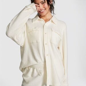 Cream PINK Shacket Medium